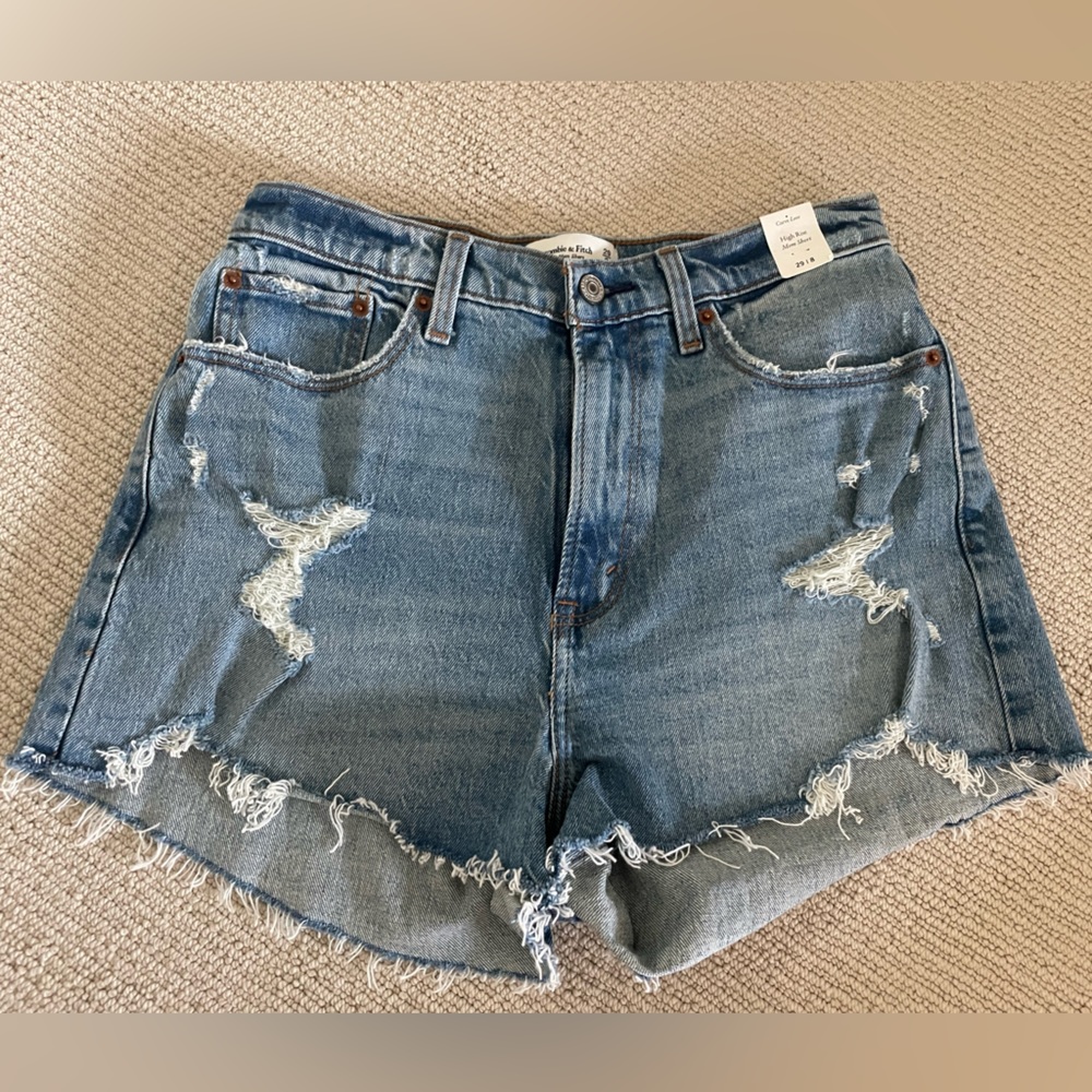 NWT ABERCROMBIE & FITCH CURVE LOVE HIGH RISE MOM SHORTS